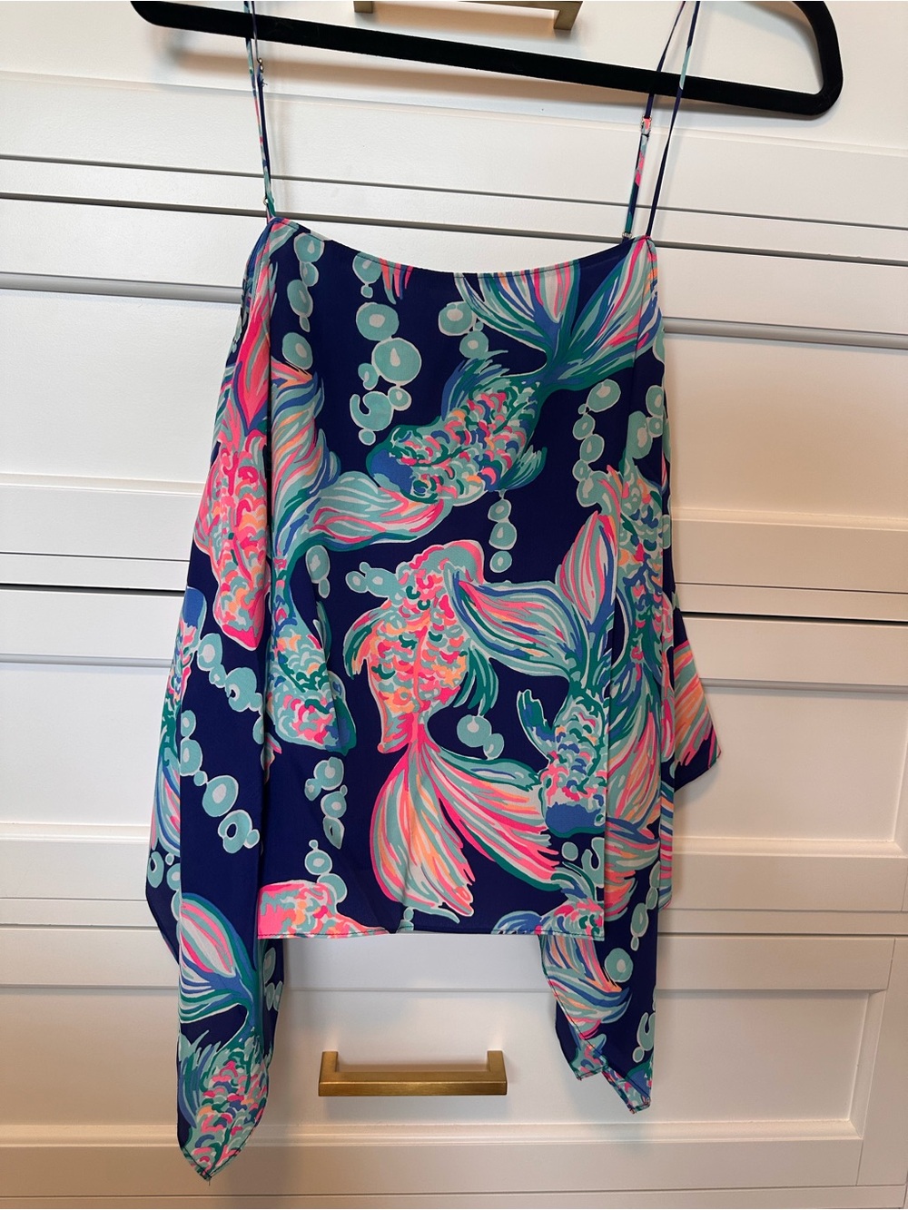 Lilly Pulitzer Kimi Silk Tank Top in True Blue Going Coastal